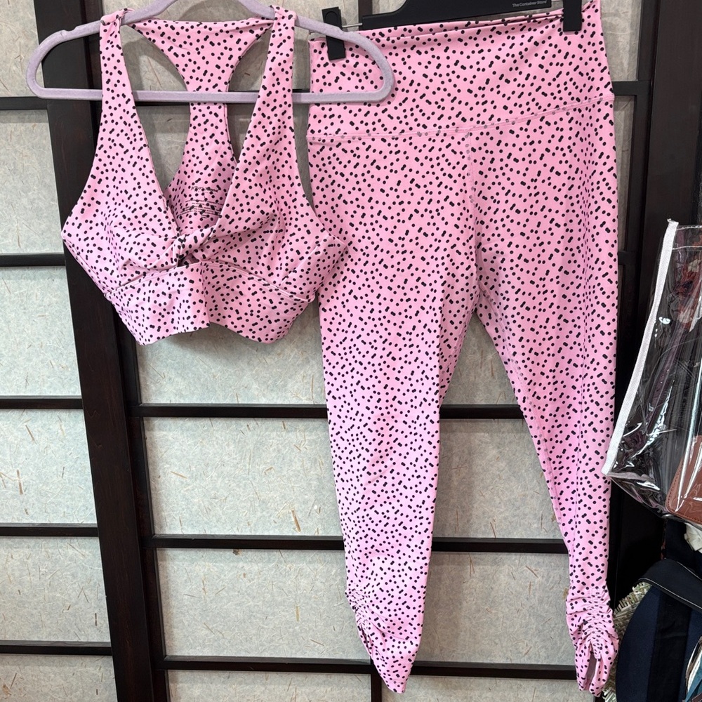 Betsy Johnson Pink Dot Activewear Set
